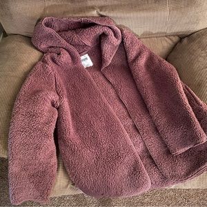 PINK Victoria's Secret Plush Sherpa Jacket w/ Hood - Dusty Plum Size M/L